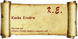 Kada Endre névjegykártya