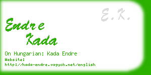 endre kada business card